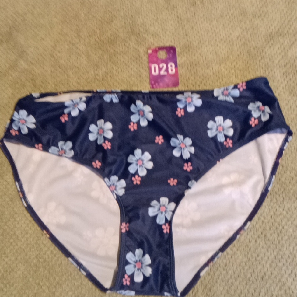 Navy Floral Bikini Briefs